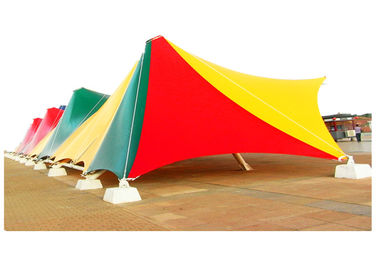 1.5mm Fire Resistance PVC Membrane Structure , Blue Color PVC Tensile Fabric